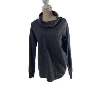 Columbia Women Grey Cowl Neck Pullover Sweatshirt Sz Sm Logo On Sleeve Outdoors